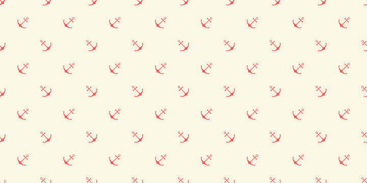 Nautical seamless pattern with ship anchors. Vector illustration