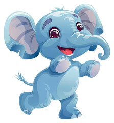 Obraz premium PNG Adorable cartoon baby elephant illustration