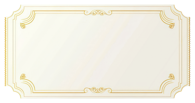 PNG Elegant gold-bordered blank frame
