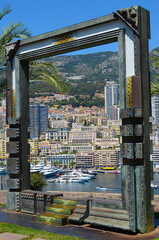 monaco harbour looking through frame