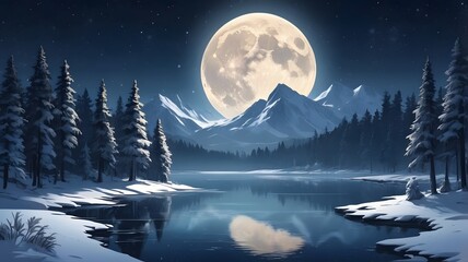 Moonlit Winter Serenity