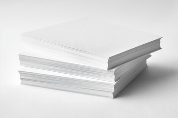 Blank A4 Stacked Paper Mockup isolated created with Generative AI