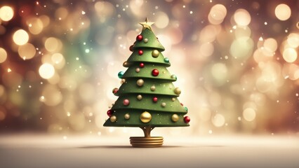 Obraz premium christmas tree, bokeh