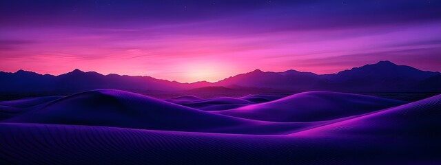 Purple dunes at night, a purple and blue gradient sky