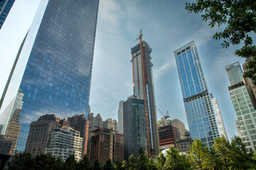 Obraz premium Glass Skyscrapers and Buildings of New York City against the Sky. USA.