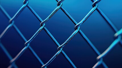 Fototapeta premium A close up of a chain link fence with a blue background