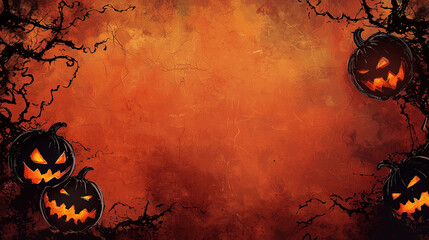 halloween borders, halloween wallpapers with pumpkins, bats and jack o'lantern