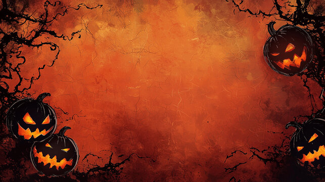 halloween borders, halloween wallpapers with pumpkins, bats and jack o'lantern