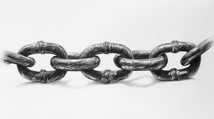 Obraz premium A minimalist drawing of a broken link chain