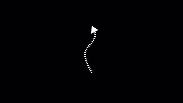 Dotted arrows animation set on background, Set of animated dotted arrows on alpha channel, Dotted arrow animation in 4k.