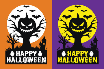 Happy Halloween Typography Best Trendy T shirt Design