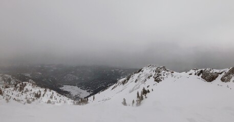 snow covered mountains