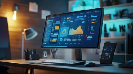 computer monitor with mouse. Images of strategies like keyword research, on-page optimization, link building, with SEO tool screenshots and analytics dashboards