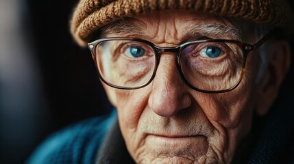 Elderly person satisfied with health, life and funeral insurance.