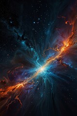 Dynamic CGI Storms: Blue and Orange Atmospheric Simulations with Vivid Visual Effects