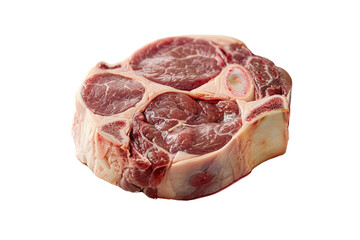 Fresh Raw Beef Shank Cut on White Background - High-Quality Meat for Cooking and Culinary Use