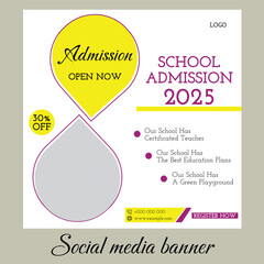school admission social media template