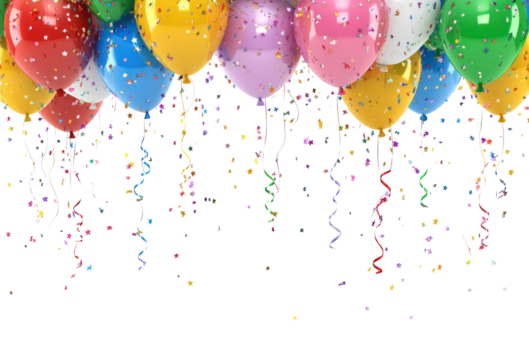 PNG Birthday balloons confetti background birthday.
