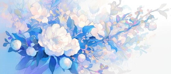 Artwork featuring stunning flowers with an ice like texture