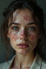 Fototapeta premium Abstract Representation of a Woman with Skin Pigmentation in a Surrealistic Visual Style