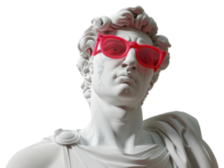 PNG Marble greek man sculpture glasses accessories accessory.