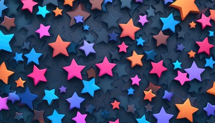 Light gray 2D cartoon texture featuring vibrant stars in various sizes A colorful illustration ideal for mobile themes