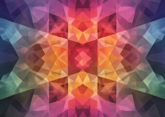 Fototapeta premium Unique multicolored geometric kaleidoscope abstract background