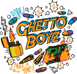 Bullet illustration vector design streetwear