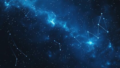 Light blue 2D cartoon template featuring space stars Modern abstract design showcasing the Big Dipper ideal for cosmic background illustrations