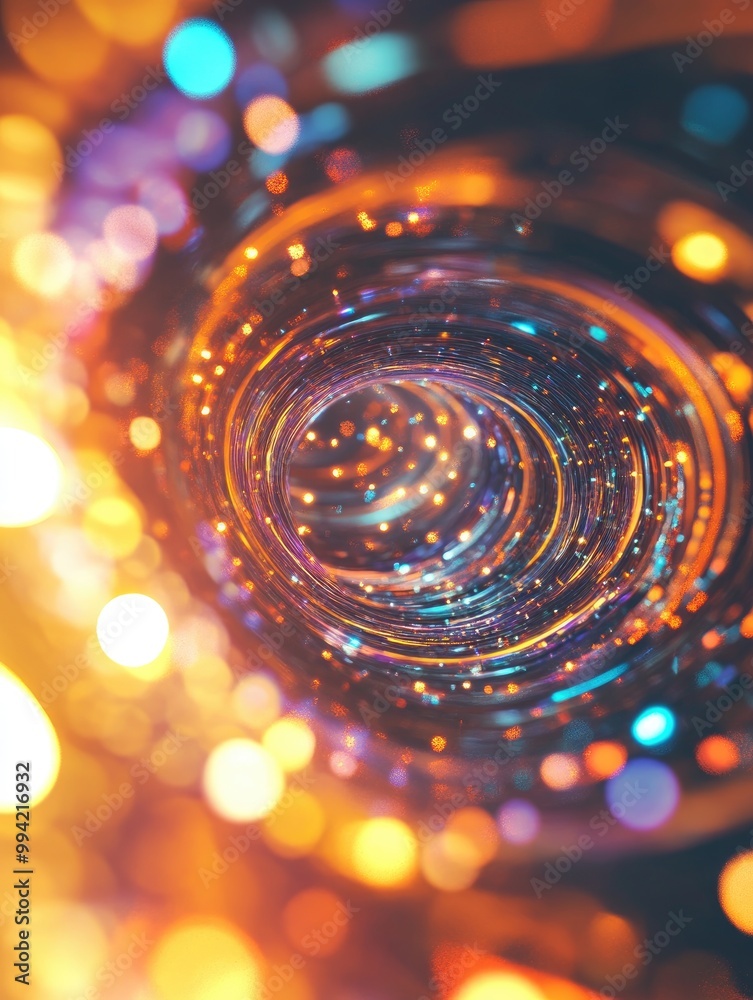 Poster abstract round light background in a fantasy 3d rendering style