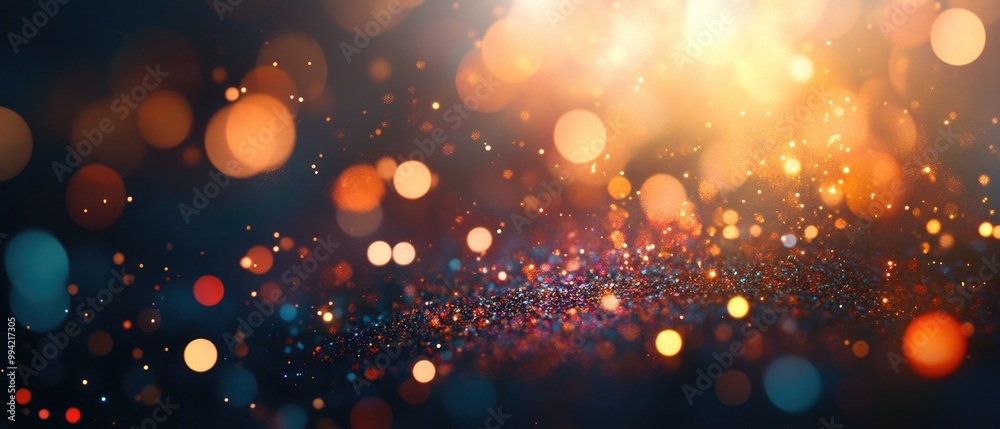 Wall mural abstract background featuring an explosion of bokeh lights