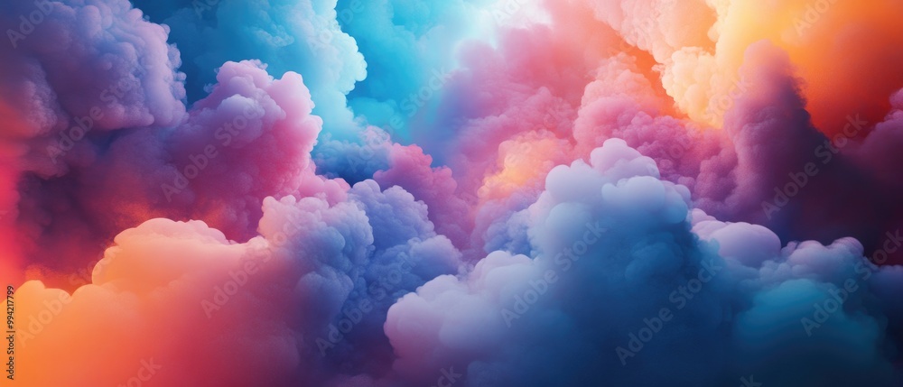 Poster abstract multicolored clouds create a dynamic background with a fluid explosion effect in this 3d il