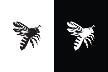 Bee Beauty in Black And White vector icon.