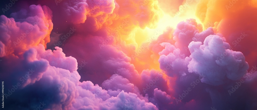Poster abstract multicolored clouds create a dynamic background with a fluid explosion effect in this 3d il