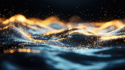 Shimmering wave with a magical light effect creating an abstract background
