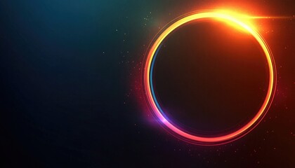 Obraz premium Bright circular frame with a glowing backlight effect featuring a designated area for text and promotional content
