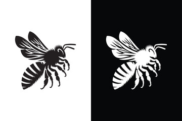 Bee Beauty in Black And White vector icon.