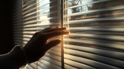 hand opening windows blinds