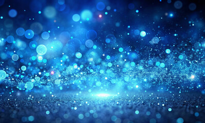 Obraz premium Abstract spots of light on a blurred illuminated dark background