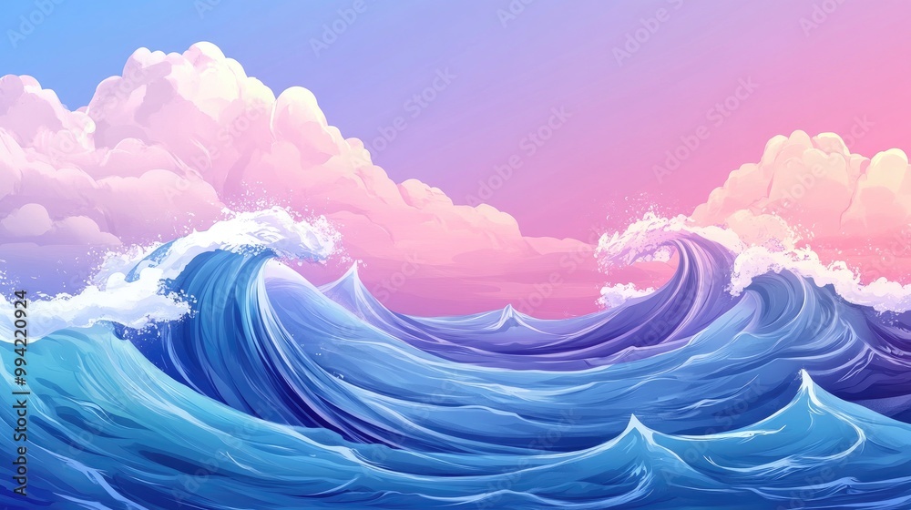 Canvas Prints flowing wave motion background concept in a smooth 2d cartoon style illustration