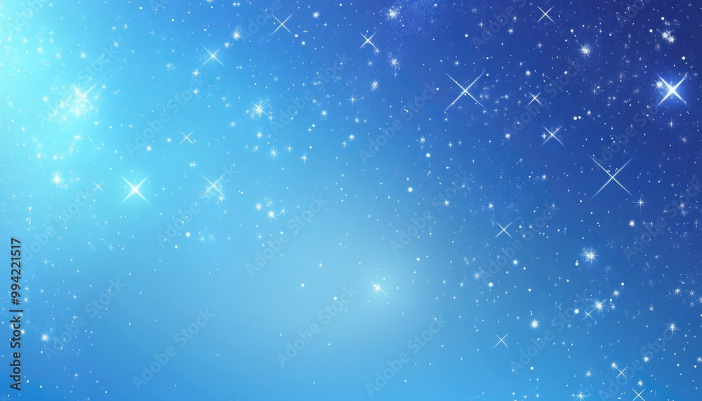 Wall mural light blue 2d cartoon template featuring starry sky blurred abstract background with gradient create