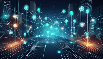 Naklejka premium Illustration of a Background Showing Thousands of Technological Connections