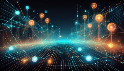 Obraz premium Illustration of Neural and Technological Connections