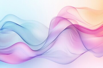 Fototapeta premium Abstract Decorative Design Featuring Waves and Curved Lines in a Blurred Pastel Color Smoke Gradient Ideal for Graphic Wallpapers Book Covers and Banners 2D Cartoon Illustration