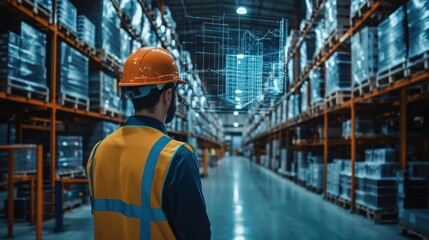 Fototapeta premium AI-Driven Insights for Warehouse Management: Enhancing Employee Performance and Identifying Training Opportunities