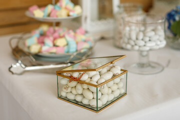 wedding, gift, decoration, box, celebration, ceremony, event, package, party, reception, white, container, closeup, bride and groom, colors, confetti, creativity, elegance, horizontal, italian, memory