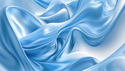 Fototapeta premium Light blue abstract digital background featuring creative curved lines Illustration
