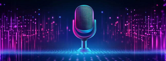 Modern podcast icon illustration featuring a microphone and audio waves for Podcast Day banners