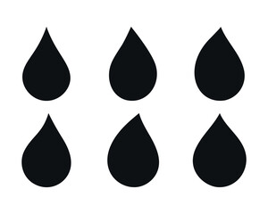 Water drop shape. water drops icon set. Water or oil drop. Flat design Isolated on white background - vector illustration