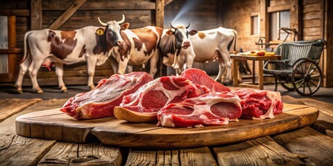 Freshly harvested ubre de vaca displayed on a wooden table with natural lighting and rustic ambiance